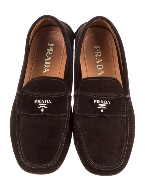 black prada loafers|Prada suede loafer.